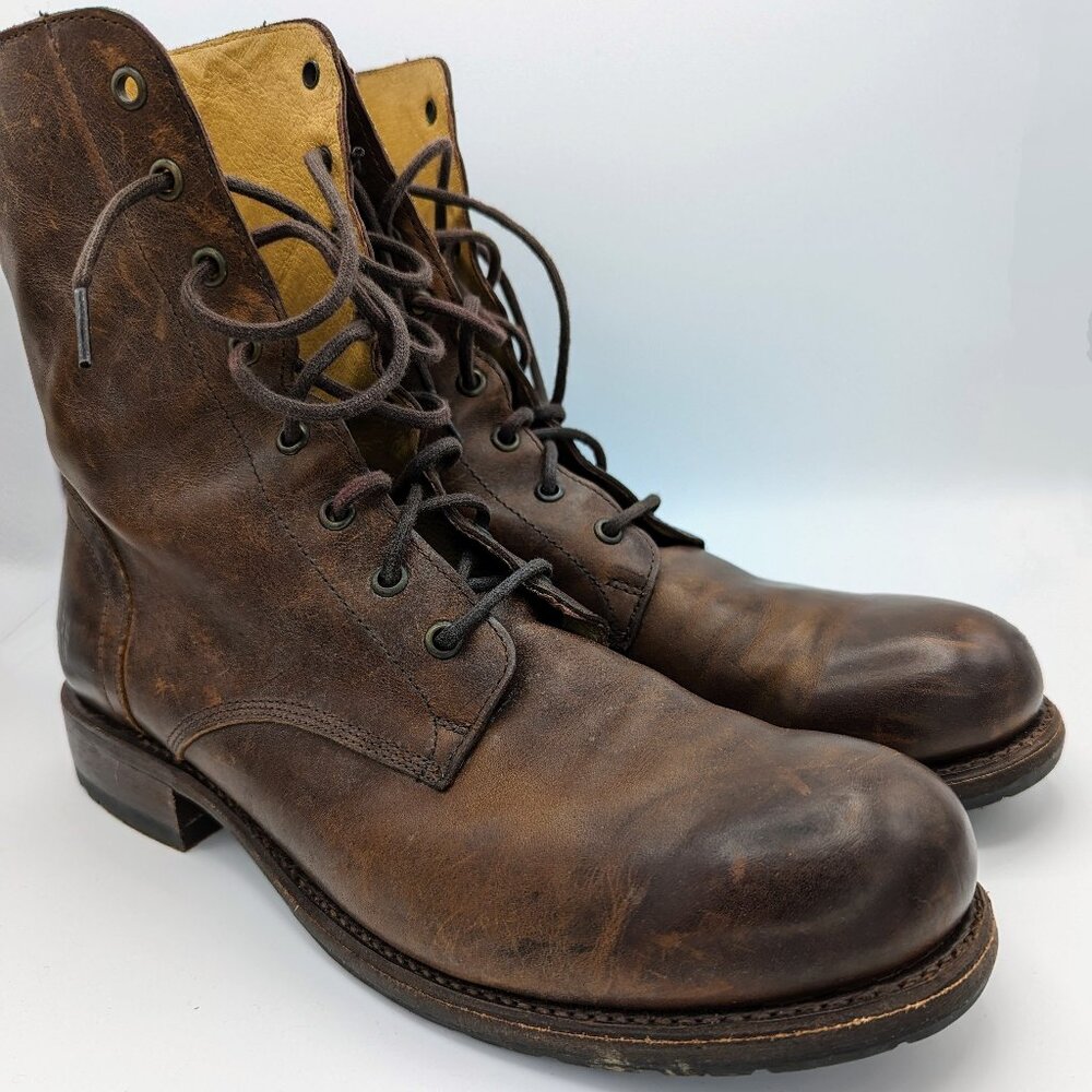 FRYE Men's Rogan Tall Lace-up Boots - Combat Style Rogan 87991 - 11 D US - Brown
